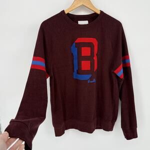 Old Navy Burgundy Brooklyn Varsity Sweatshirt Size M Embroidered B‎